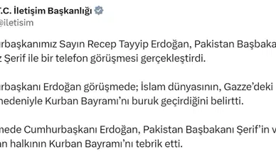 Cumhurbaşkanı Erdoğan, Pakistan Başbakanı Şerif ile telefonda görüştü