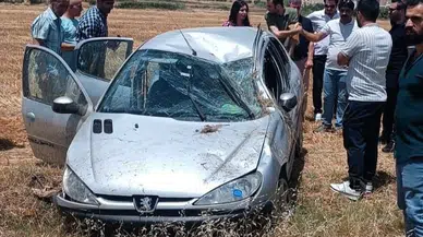Nusaybin’de otomobil takla attı: 2 yaralı 