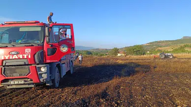 Tokat'ta çıkan yangında yaklaşık 6 dönüm buğday ekili arazi zarar gördü
