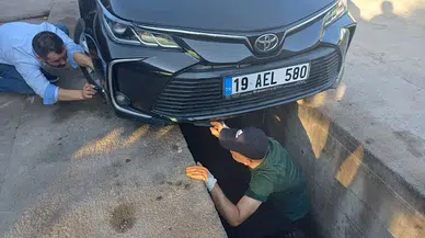 Çorum'da otomobilin motor bölümüne giren yılan belediye ekiplerince çıkarıldı