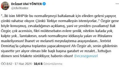 MHP'li Yönter'den Özel'e: Tuttuğun dümen seni felakete sürüklüyor