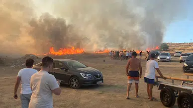İzmir'de otluk yangını panik yarattı