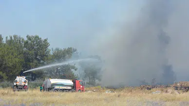 Balıkesir’de eski çöplük alanında yangın