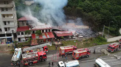 Trabzon'da düğün salonu alev alev yandı