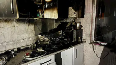 Zonguldak'ta ocakta unutulan yemek nedeniyle çıkan yangın söndürüldü