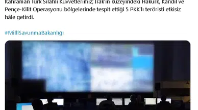 MSB: Irak'ın kuzeyinde 5 PKK'lı terörist etkisiz hale getirildi