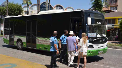 Alanya'da halk otobüsleri ve taksiler denetlendi