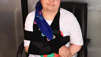 Samsun'da yorgun merminin isabet ettiği kadın yaralandı