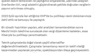 Cevdet Yılmaz: Vergi paketi tamamlanmadan yapılan yorumlar spekülasyondan öteye geçmeyecektir