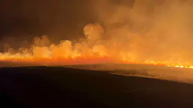 Siirt'te yıldırım düşen arazide anız yangını çıktı, 30 dekar zarar gördü