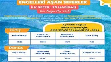 İZDENİZ'in engelliler için yaz boyunca Mordoğan ve Foça'ya ücretsiz seferleri başlıyor