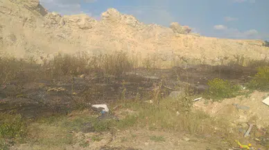 Bolu'da ormanlık alanda yakılan lastikler ekiplerce söndürüldü