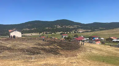 Gerede'de otluk alanda çıkan yangın söndürüldü