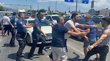 Tokat'ta yumruklu 'yol verme' kavgası kamerada