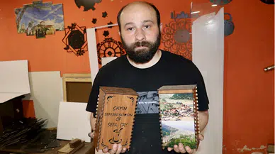 Trabzon'da dekoratif eşya üreten engelli girişimci işini devlet desteğiyle büyüttü 