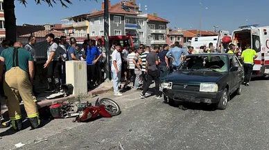 Kütahya'da otomobilin çarptığı elektrikli bisikletteki kız kardeşler yaralandı