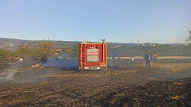 Kastamonu'da anız kaynaklı çıkan yangında 4 dönüm tarla zarar gördü