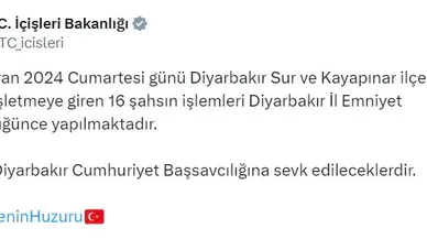 Diyarbakır'da slogan atarak 2 iş yerine giren 16 kişiye gözaltı