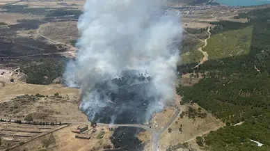 Balıkesir'de eski çöplük alanında yangın