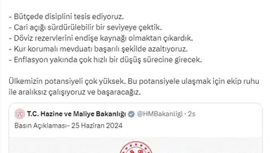 Bakan Şimşek: Programımıza kararlılıkla devam edeceğiz