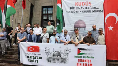 Trabzon'da Filistin'e destek yürüyüşü yapıldı