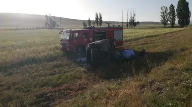 Bayburt'ta otomobilin tarlaya devrildiği kazada 5 kişi yaralandı