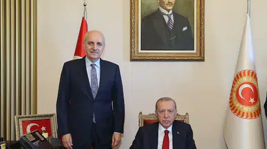 Cumhurbaşkanı Erdoğan, TBMM Başkanı Kurtulmuş'u ziyaret etti