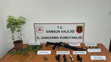 Samsun’da uyuşturucu, silah ve mühimmat ele geçirildi