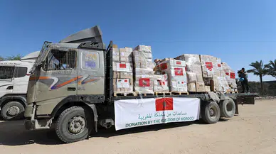 Filistin Kızılayı: Fas’tan gelen 6 kamyon dolusu yardım Gazze’ye ulaştı