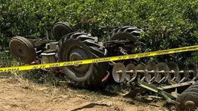 Devrilen traktörün altında kalan sürücü öldü