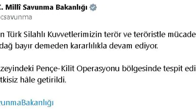 MSB: Irak'ın kuzeyinde 2 terörist etkisiz hale getirildi