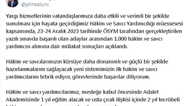 Hakim ve savcı yardımcısı mülakat sonuçları açıklandı