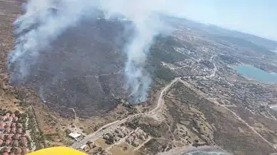 Çeşme'de makilik yangını