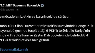 MSB: Irak ve Suriye'de 10 terörist etkisiz hale getirildi