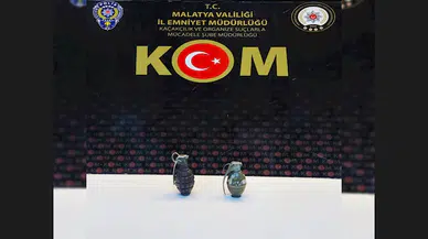 Malatya'da, otomobilde 2 el bombasıyla yakalanan sürücüye gözaltı
