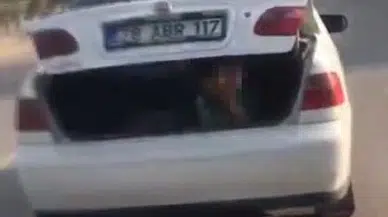 Karabük'te çocuğun bagajda tehlikeli yolculuğu kamerada