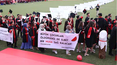 Kastamonu Üniversitesi mezuniyet töreninde Filistin'i unutmadı