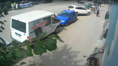 Çorum'da 2'si polis 3 kişinin yaralandığı kaza kamerada