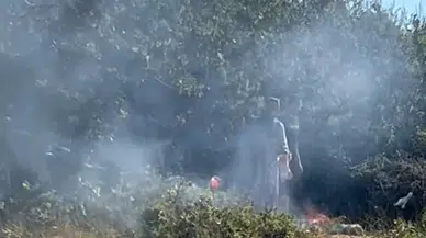 Saros’ta ormanda ateş yakanlara tepki kamerada 