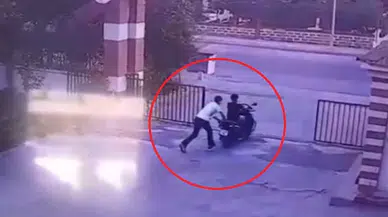 Diyarbakır’da site bahçesinden motosiklet hırsızlığı kamerada