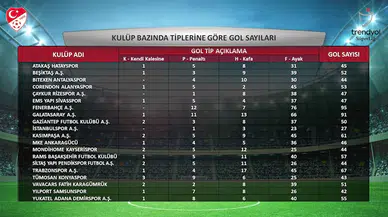 TFF, Süper Lig'de 2023-2024 sezonuna ait istatistikleri açıkladı