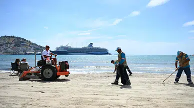 Kuşadası plajları bayrama ve sezona hazırlanıyor