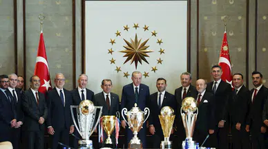 Cumhurbaşkanı Erdoğan, Galatasaray heyetini kabul etti / Fotoğraf