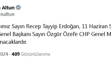 Cumhurbaşkanı Erdoğan, 11 Haziran'da Özgür Özel'i ziyaret edecek