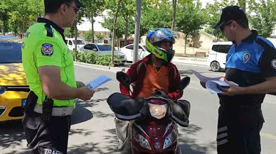 Batman'da polis, 130 motosikletli kurye sürücüsünü bilgilendirdi