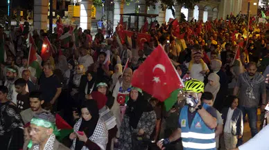 Avcılar'da Filistin'e destek yürüyüşü