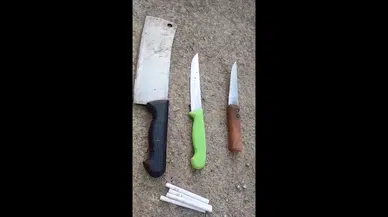 Miras yüzünden tartıştığı eniştesini yaralamadan önce olayda kullandığı satırla paylaşım yapmış