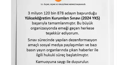 ÖSYM Başkanı Ersoy: Dezenformasyon amaçlı yapılan haberlerle ilgili hukuki süreç başlamıştır