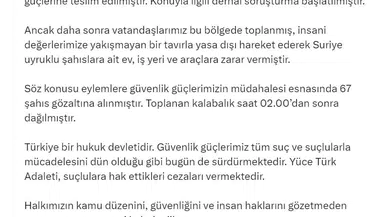 Bakan Yerlikaya: Kayseri'de 67 kişi gözaltına alındı