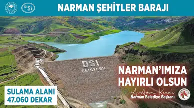 Narman Şehitler Barajı'nın %75 su kapasitesine ulaşıldı, tarıma büyük katkı bekleniyor!